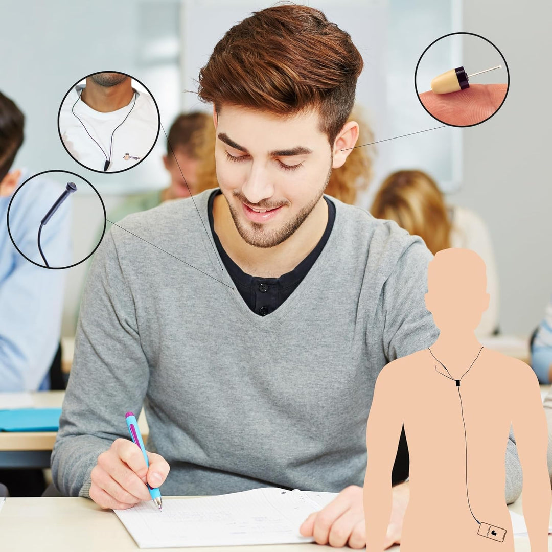 PingaOculto Spion Kopfhörer Prüfung Mini VIP Pro Unsichtbare Kopfhörer Handy mit Mikrofon mit Kabel