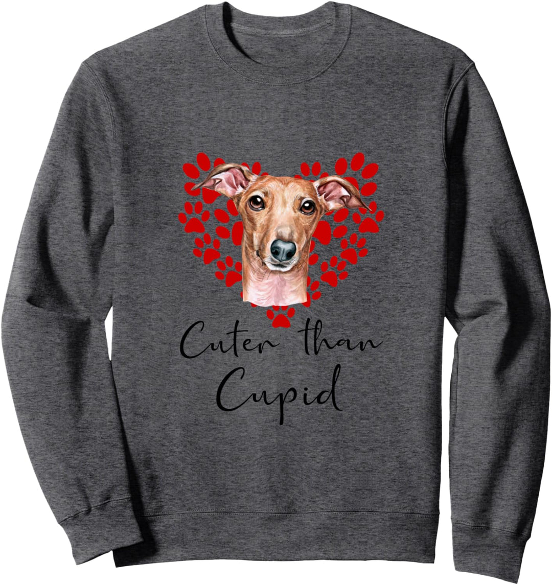 WINDHUND Cuter Than Cupid Hunde Valentinstag Sweatshirt