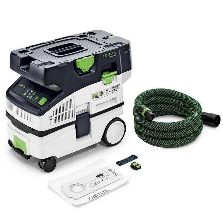 Festool Akku-Absaugmobil CTLC MINI I-Basic CLEANTEC (mit Hauptfilter, SELFCLEAN Filtersack, Saugschl
