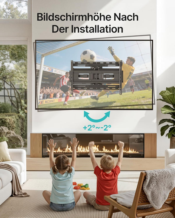PEGZONE TV Wandhalterung für 37-90 Zoll Fernseher bis 80kg, Doppelarm Wandhalterung Fernseher Flach