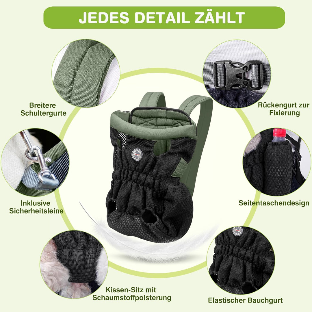 ALLSOPETS Hunderucksack für Kleine Hunde – Leichter, Atmungsaktiver und Bequemer Hunde Rucksack mit