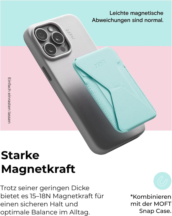 MOFT Magnetischer Wallet Ständer für iPhone 17/16/15/14/13/12 Serie Kompatibel mit MagSafe, MOVAS Ve