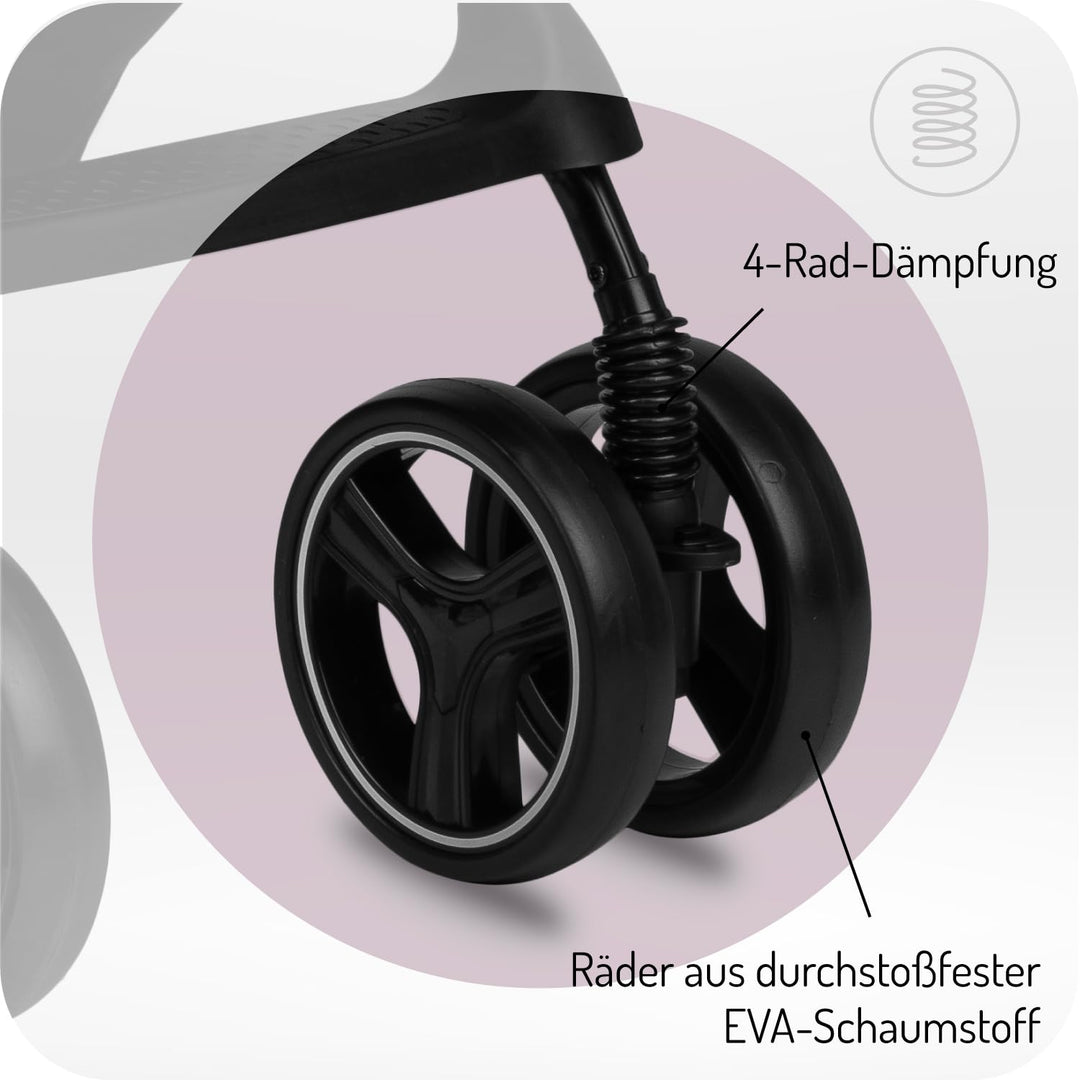 MoMi ISLA Kinderbuggy, Kinderwagen ab dem 6. Lebensmonat, bis 15 kg Körpergewicht, 5-Punkt-Sicherhei