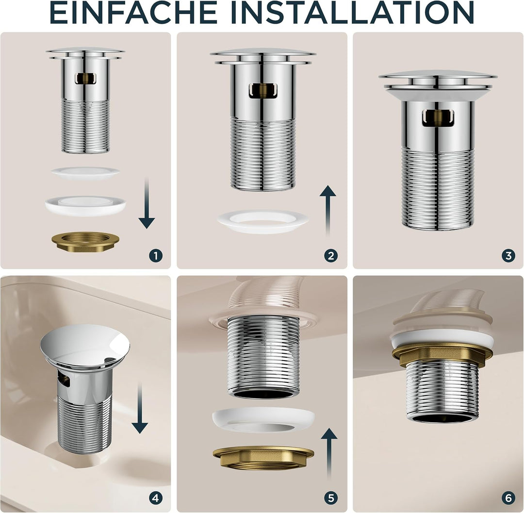 FORIOUS® Wasserhahn Bad, Edelstahl Waschbeckenarmatur mit Auslaufhöhe 85MM, Einhebel-Mischbatterie m