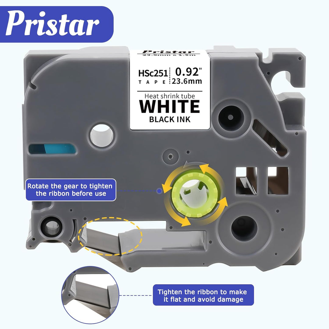 Pristar 3x Kompatibel mit Brother P-touch Schrumpfschläuche HSe-251 HSe251 HS251 HS-251 Schriftband