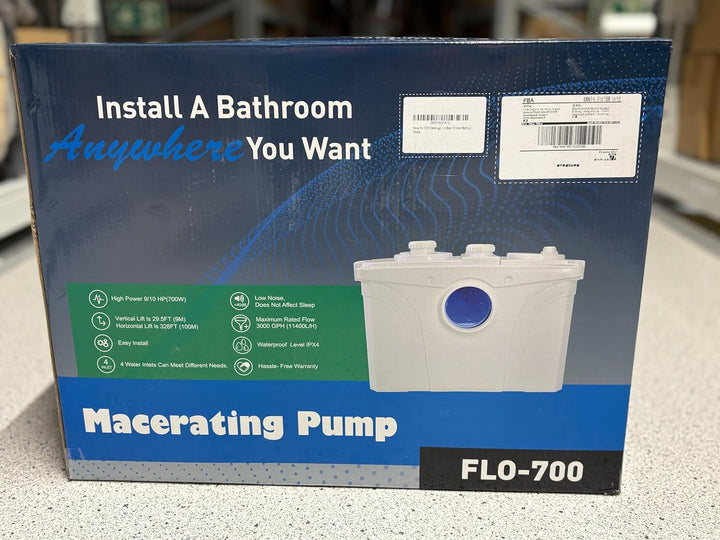 700W Schmutzwasserpumpen Hebeanlage Abwasser mit Kohlefilter und Edelstahl Klingen selbstreinigend H