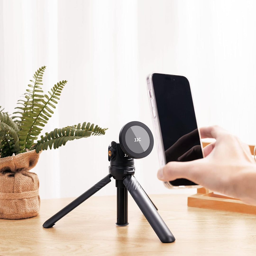 JJC Phone Tripod Mount Magnetic, Magnet iPhone Halterung für 1/4"-20 & 3/8"-16 Mount zu MagSafe, Tel