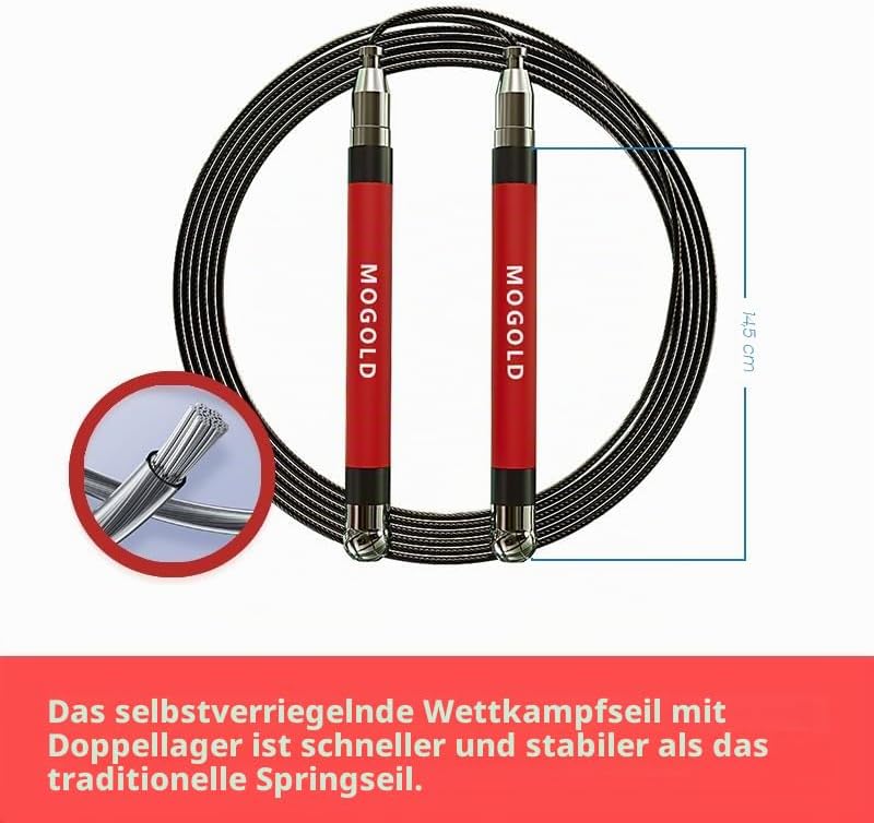2-in-1 Speed Rope: 2mm for Boxing/MMA & 3mm for CrossFit - Tool-Free Adjustable Cable System with Du