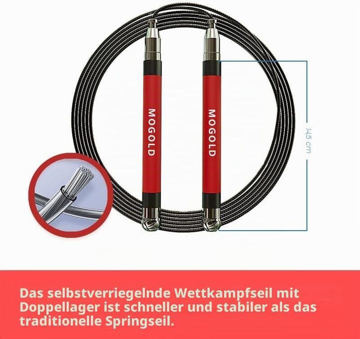 2-in-1 Speed Rope: 2mm for Boxing/MMA & 3mm for CrossFit - Tool-Free Adjustable Cable System with Du