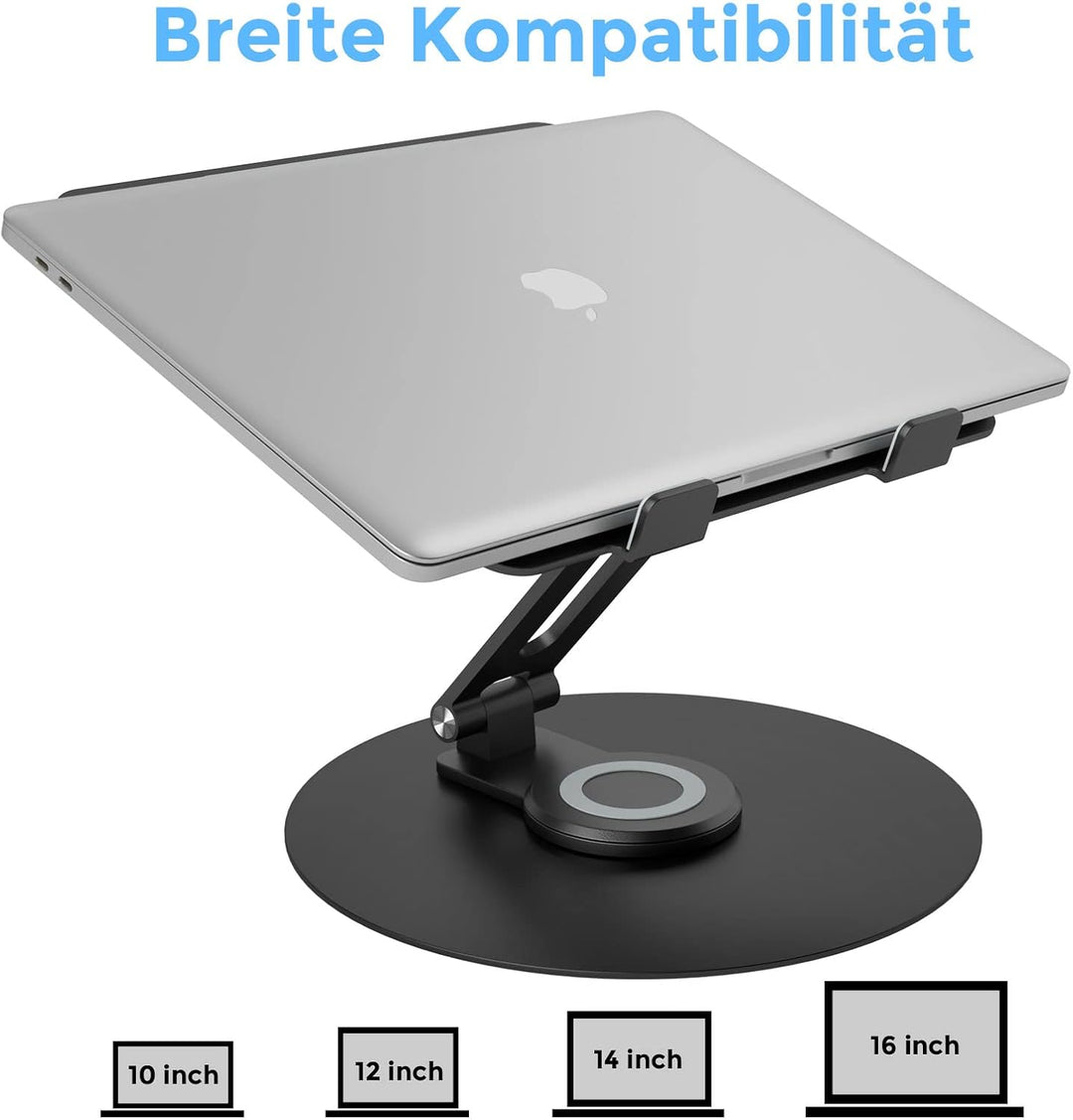 Epherie Laptop Ständer mit 360° drehbarem rundem Basis, Höhenverstellbarer ergonomischer Laptopständ