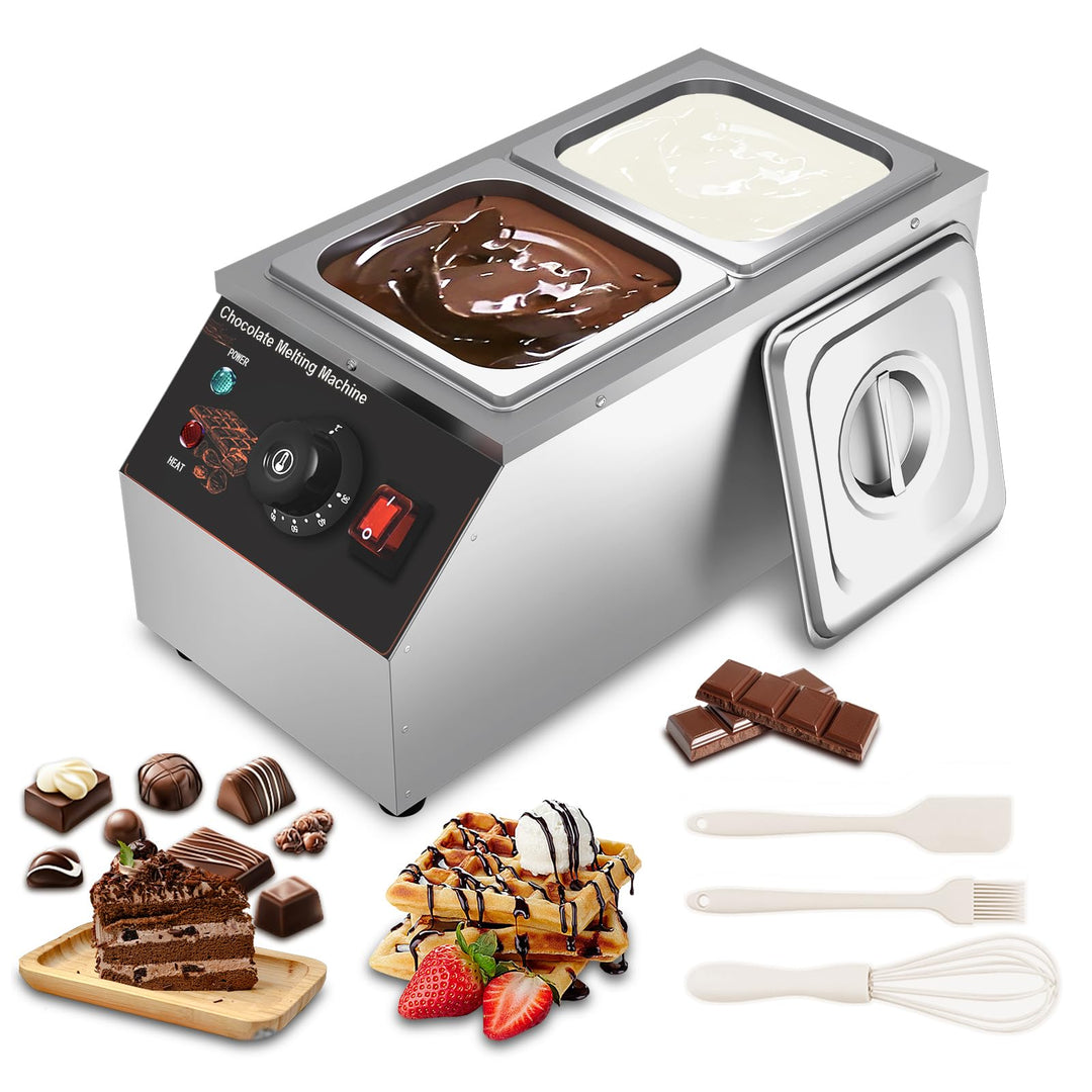 Schokolade Schmelztiegel, Temperiergerät Schokolade Temperiermaschine mit 2 Töpfen Kommerzielle Elek