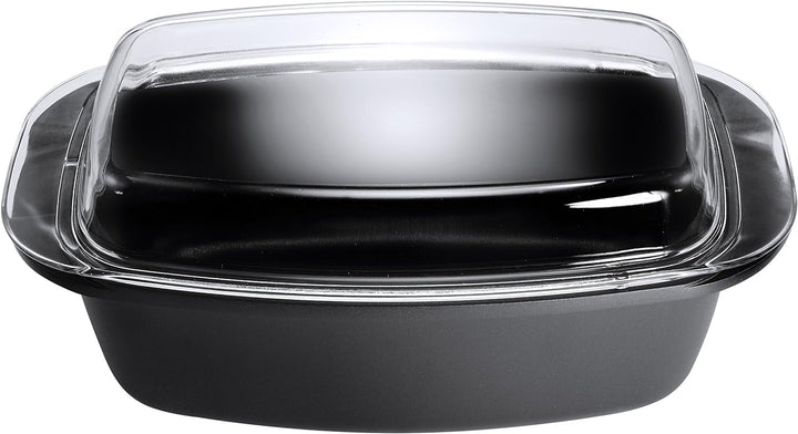 Kopf Bräter Pic (Aluguss, 5,2 Liter, inkl. Glasdeckel / Auflaufform, Induktion) schwarz induktionsge
