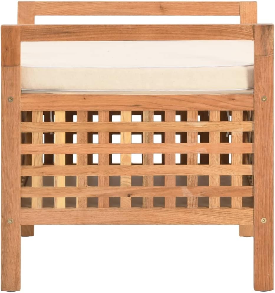 vidaXL Walnussholz Massivholz Sitzbank mit Stauraum Kissen Flurbank Sitztruhe Truhenbank Holzbank Ba