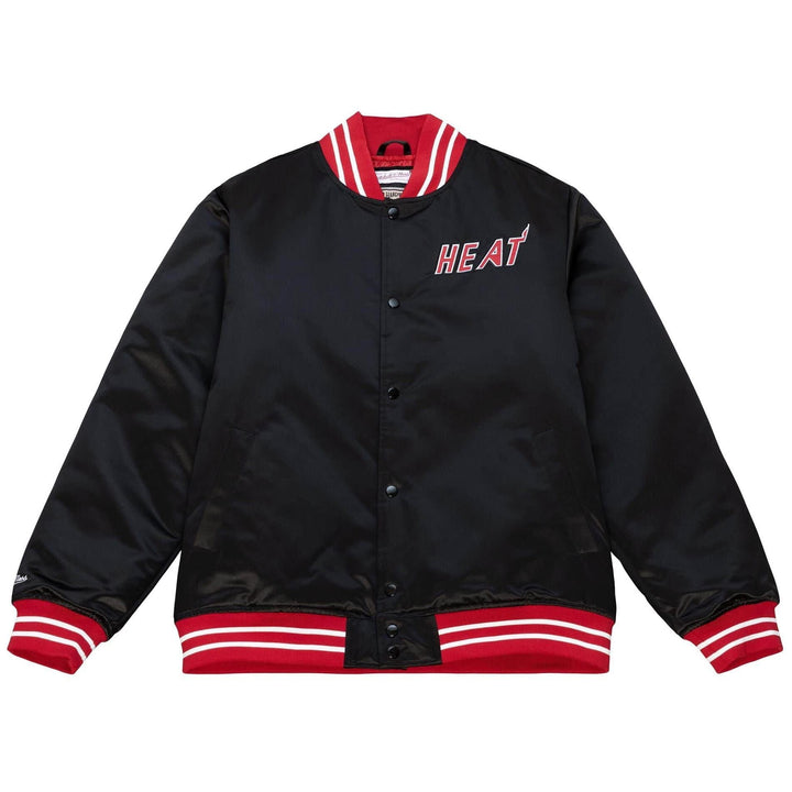 Mitchell & Ness NBA Heavyweight Satin Jacket M Miami Heat, Schwarz, M Miami Heat, Schwarz