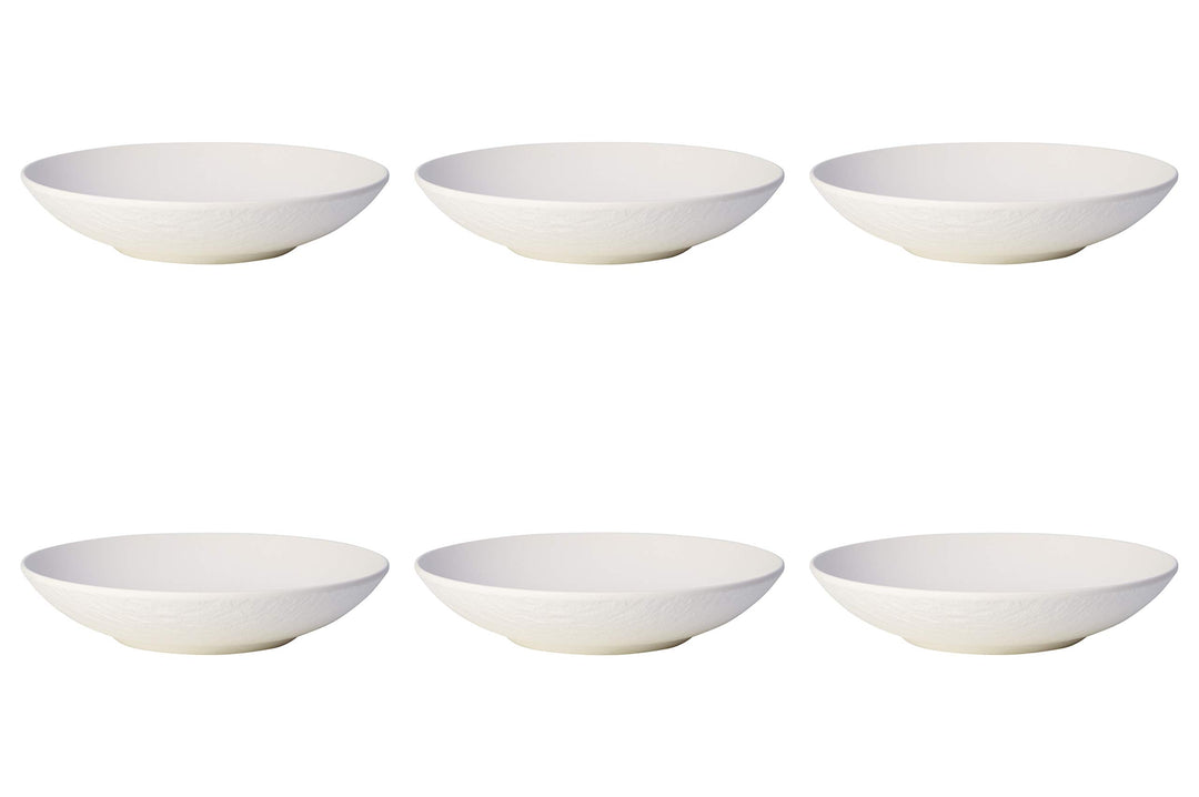 Villeroy & Boch Manufacture Rock Blanc Suppenteller 1,1l 6er Set weiss Porzellan