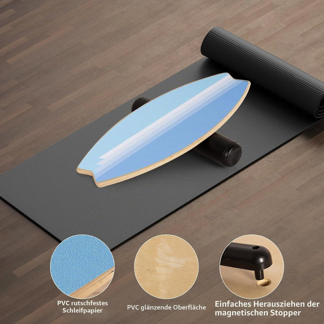 Leogreen Balance Board aus Holz in Surfboard, 7-in-1 Surfin Balanceboards Erwachsene Gleichgewichtst