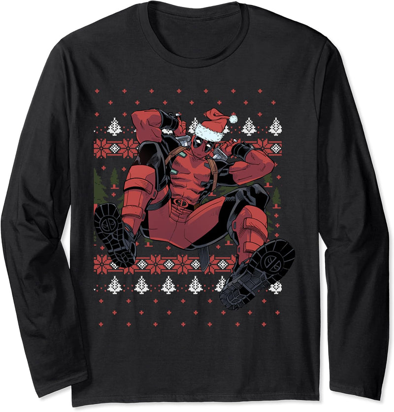 Marvel Deadpool Ugly Weihnachten Sweater Style Langarmshirt