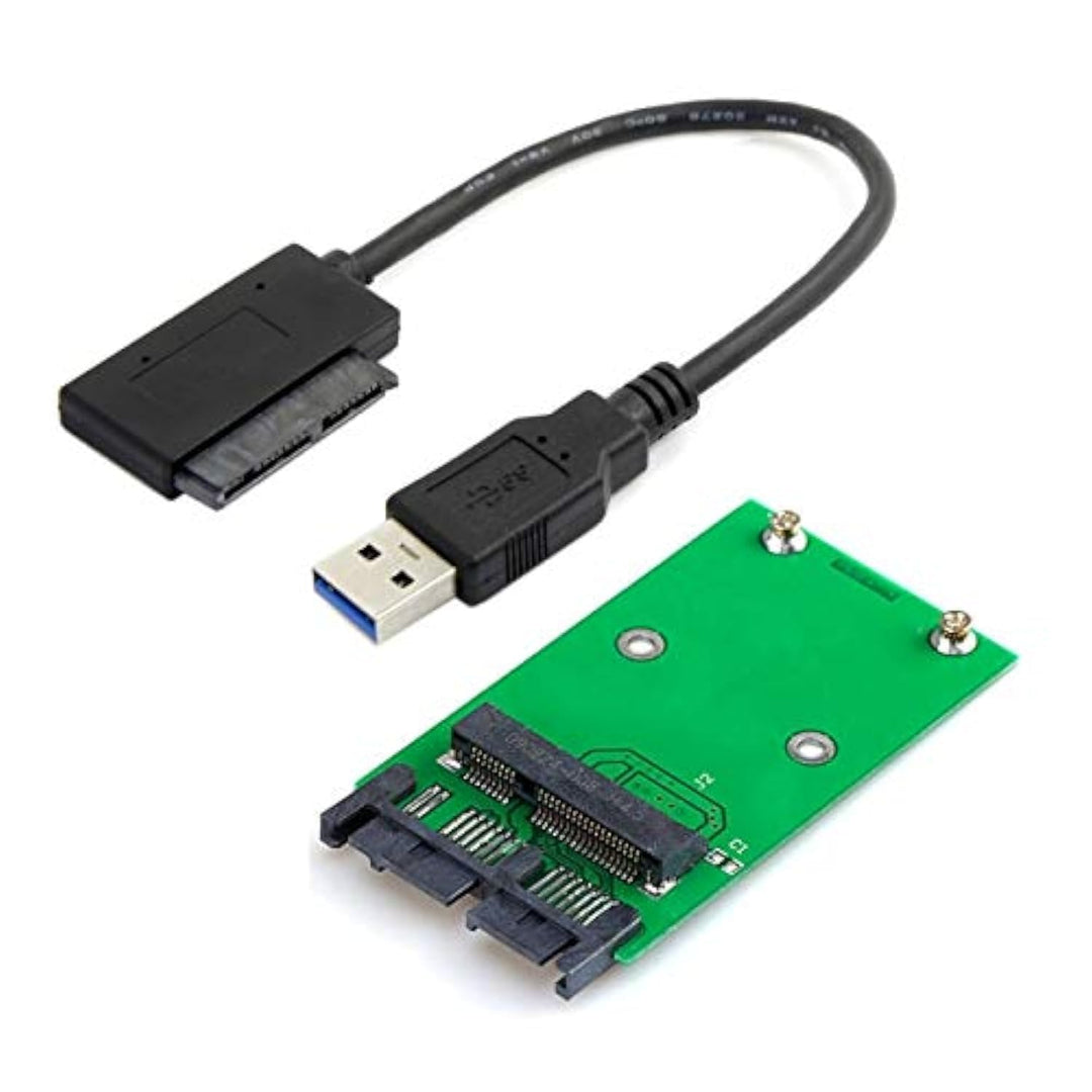 cablecc USB 3.0 zu mSATA 50-Pin SSD & 1,8" Micro SATA 7+9 16-Pin Adapter Add-On-Karten PCBA USB 3.0