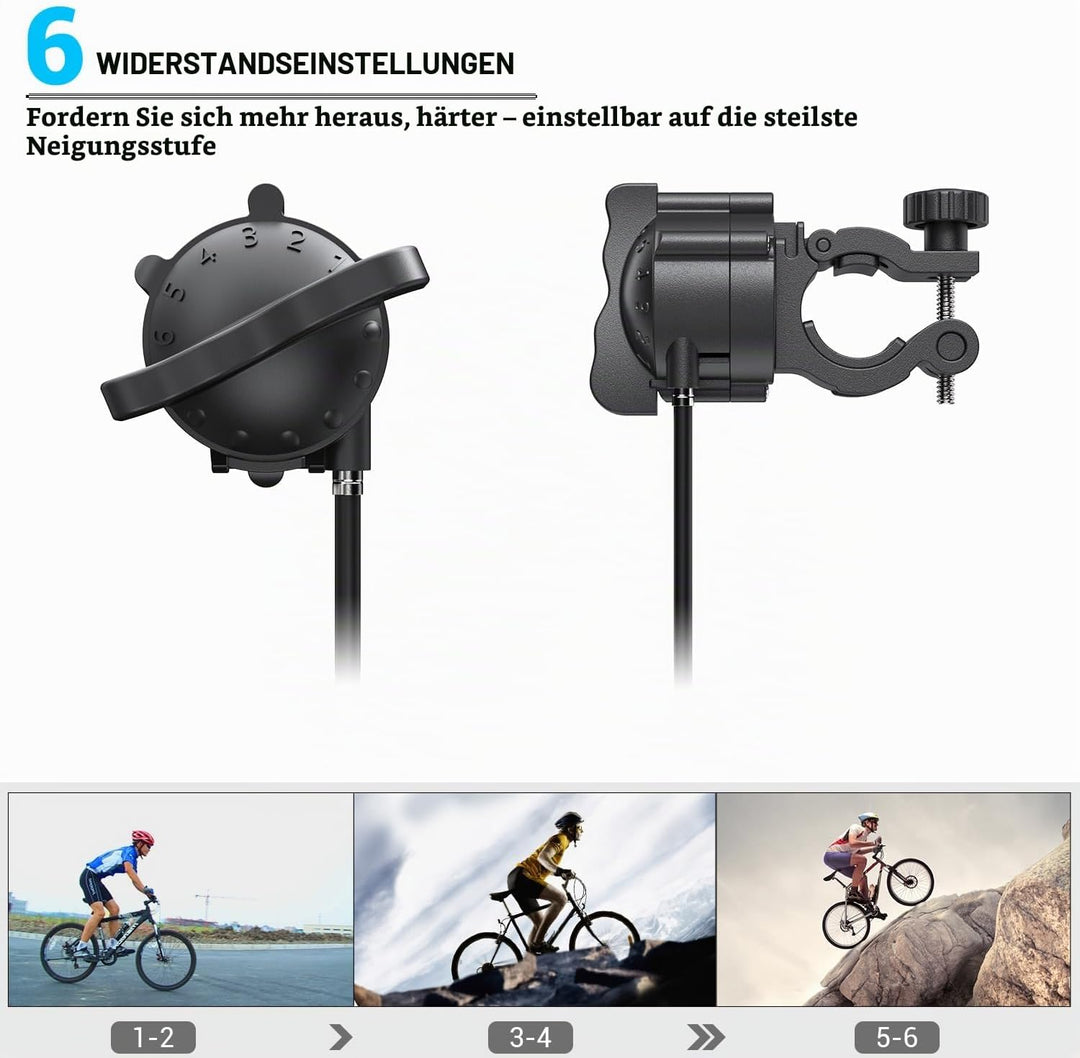 Fahrradtrainer, Sportneer Heimtrainer, Magnetbremse, 6 Widerstandseinstellungen mit Geräuschreduzier
