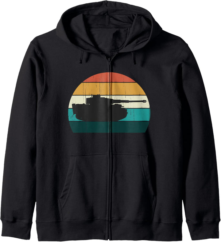 Vintage Tiger Panzer - World War 2 (WW2) History Retro Sunset Kapuzenjacke