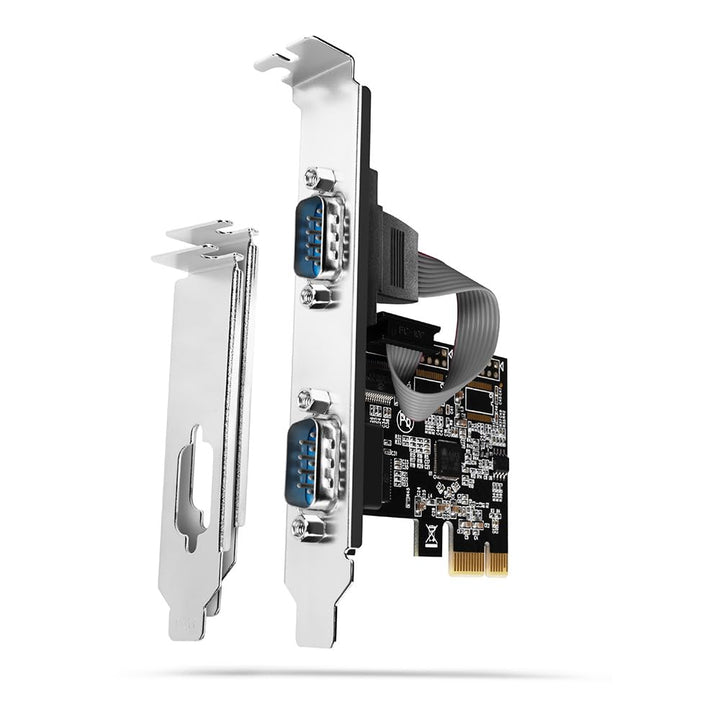 AXAGON Compatible PCEA-PSN PCIe Adapter with 2X Serial Ports - ASIX AX99100 Chipset