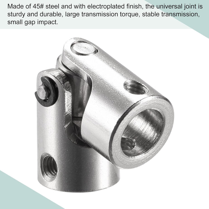 sourcing map 2 Stück Drehbare Kreuzgelenk Wellenkupplung 10mm bis 10mm Innendurchm. L35 x D16 mit Sc