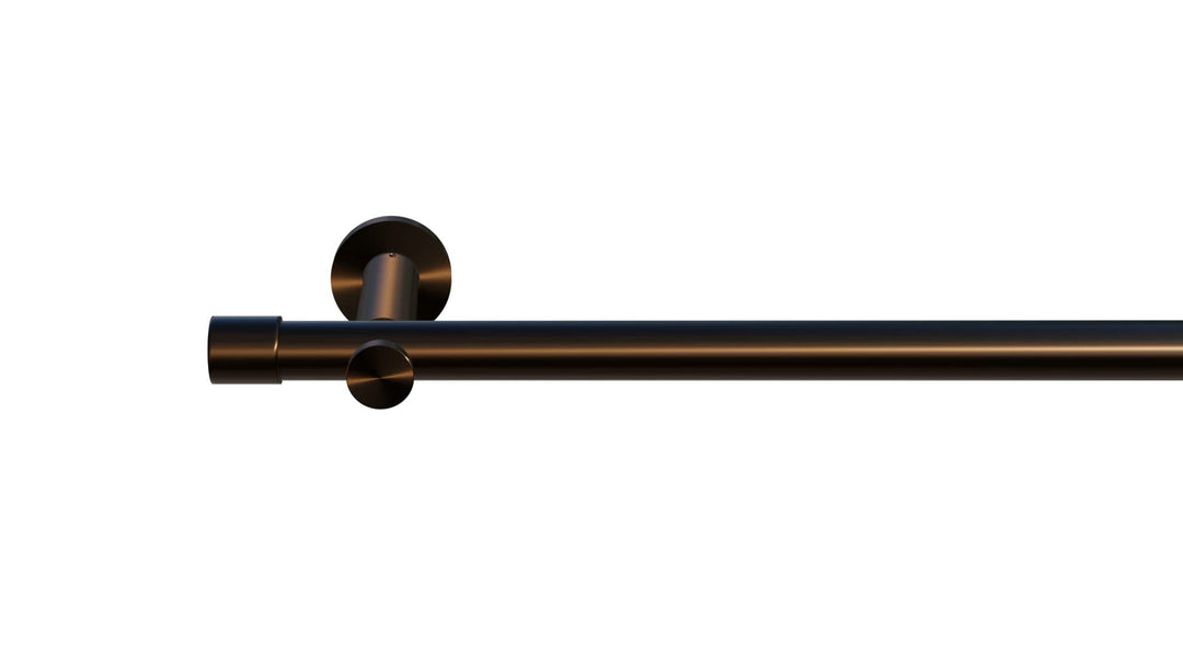 Tilldekor Gardinenstange HIGH-LINE ANDRAX, braun-antik, Ø 20 mm,1-Lauf, 240 cm, inkl. Trägern und En