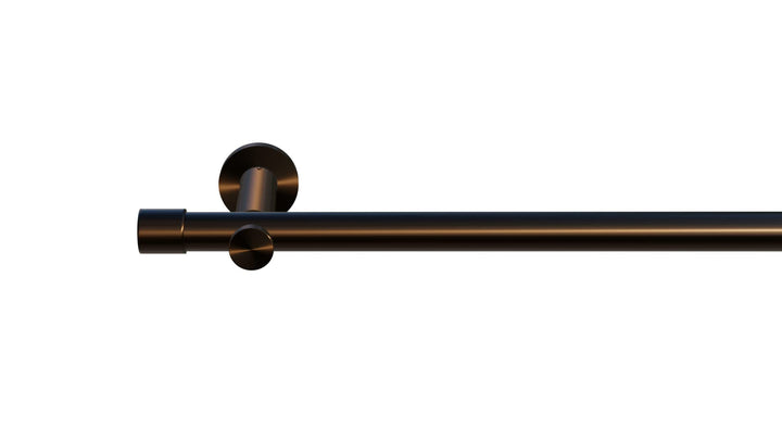 Tilldekor Gardinenstange HIGH-LINE ANDRAX, braun-antik, Ø 20 mm,1-Lauf, 240 cm, inkl. Trägern und En