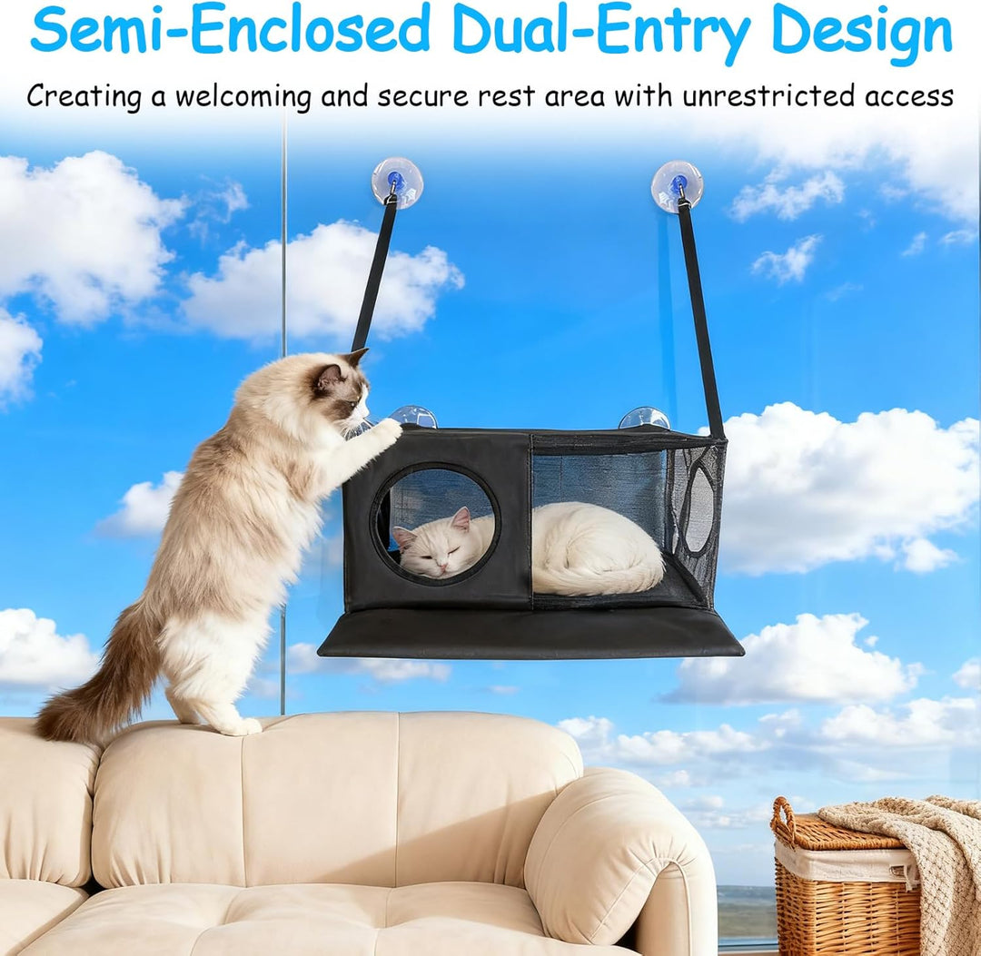 Fenster Katzenhängematte für Katzen bis 33lbs,Katzen Hängematte für Katze in Innenräumen,Verstärkte