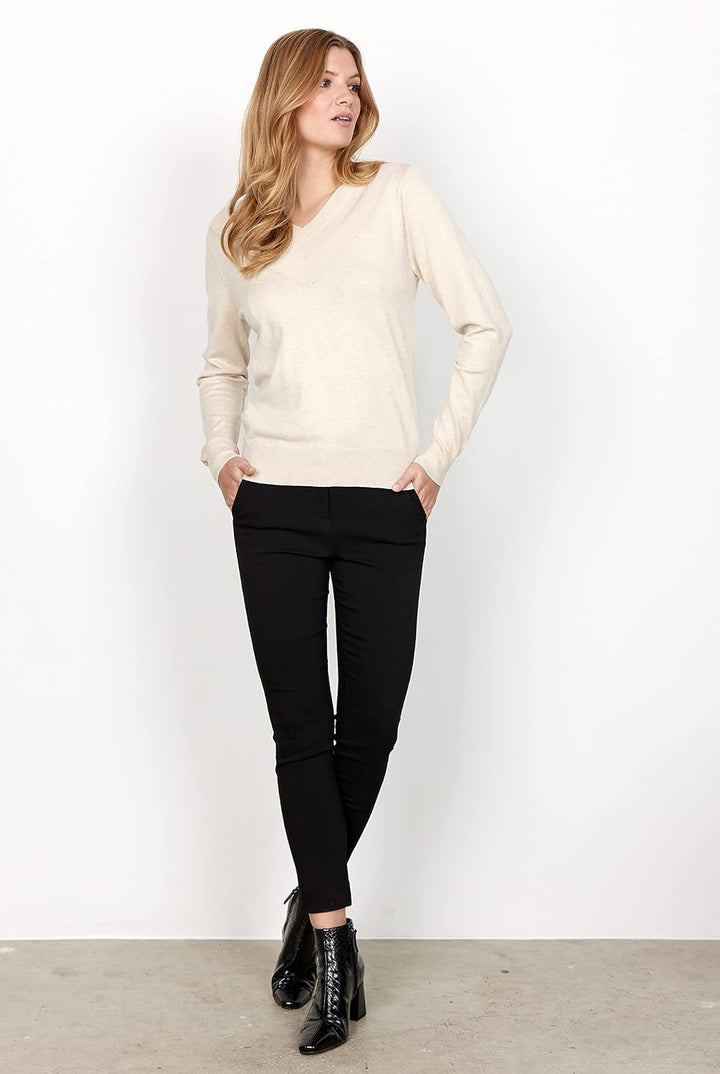 SOYACONCEPT Damen Pullover M 91620 Cream Melange, M 91620 Cream Melange