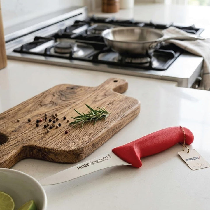 Pirge Butcher's Ausbeinmesser Profi Messer 12,5 cm Rot Schlachtermesser - Fleischermesser - Stechmes