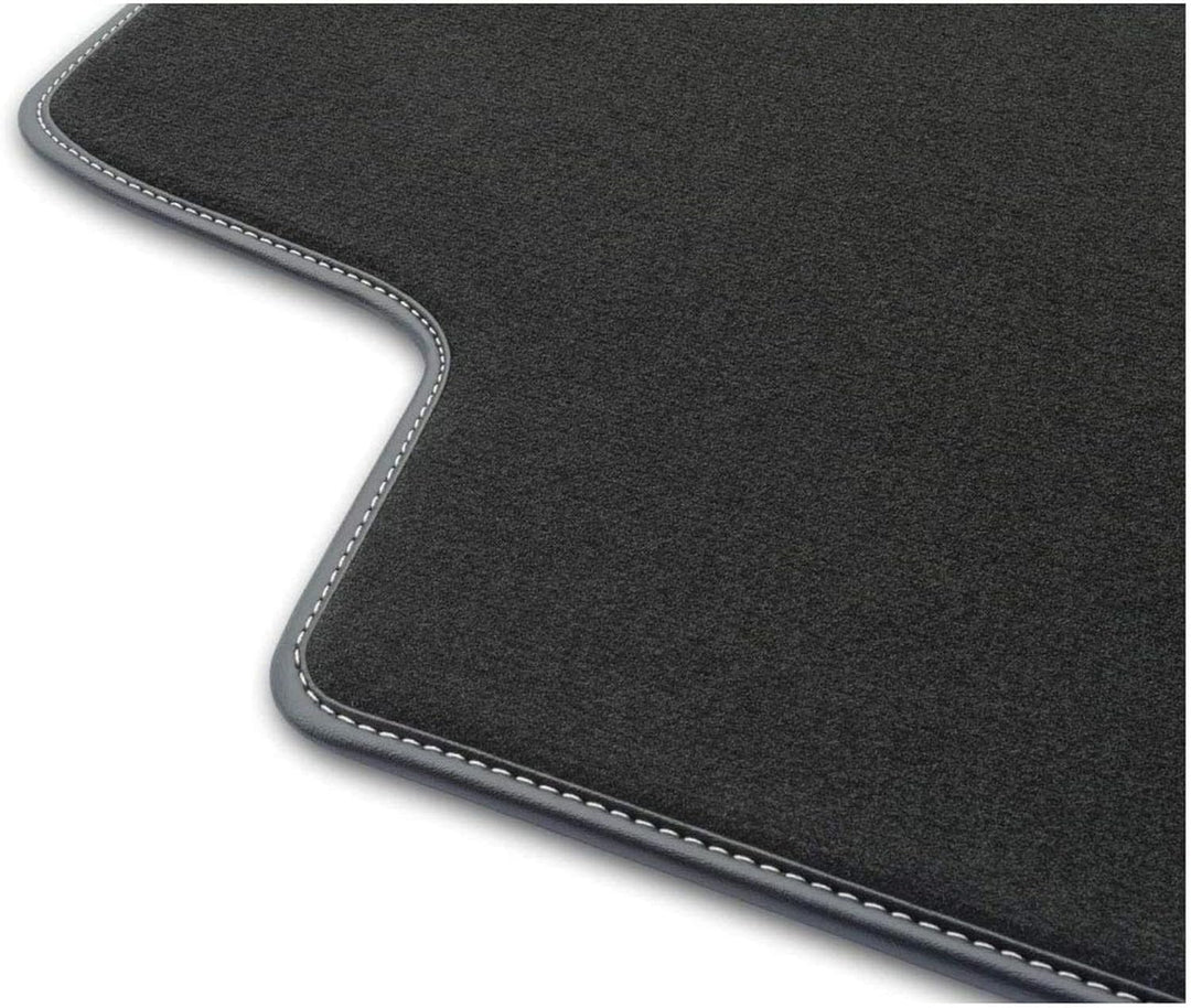 M MOTOS Velours Premium fussmatten Auto kompatibel mit SEAT Leon I 1999-2006 - Premium, Leder, Weiss