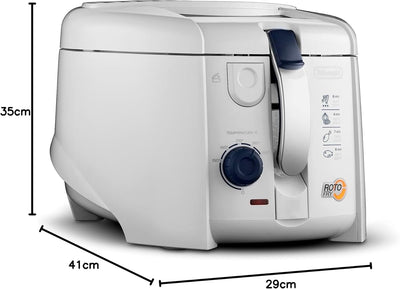 De'Longhi F28211.W1 RotoFry Fritteuse, 1800 W, 1,2 Liter, Edelstahl,