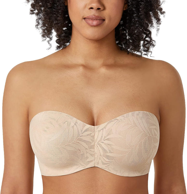 AISILIN Damen Trägerloser BH Grosse Grössen Minimizer Bandeau BH mit Bügel Spitze Multiway Ungefütte