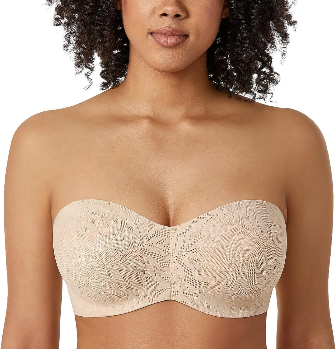 AISILIN Damen Trägerloser Spitzen BH mit Bügel | Grosse Grössen, Minimizer, Bandeau BHs, Multiway, U