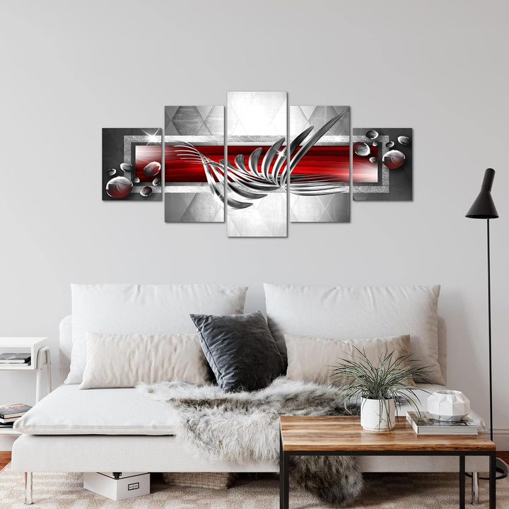 Runa Art Wandbilder Abstrakt 5 Teilig Bild auf Vlies Leinwand Deko Wohnzimmer Schlafzimmer Perlen Gr