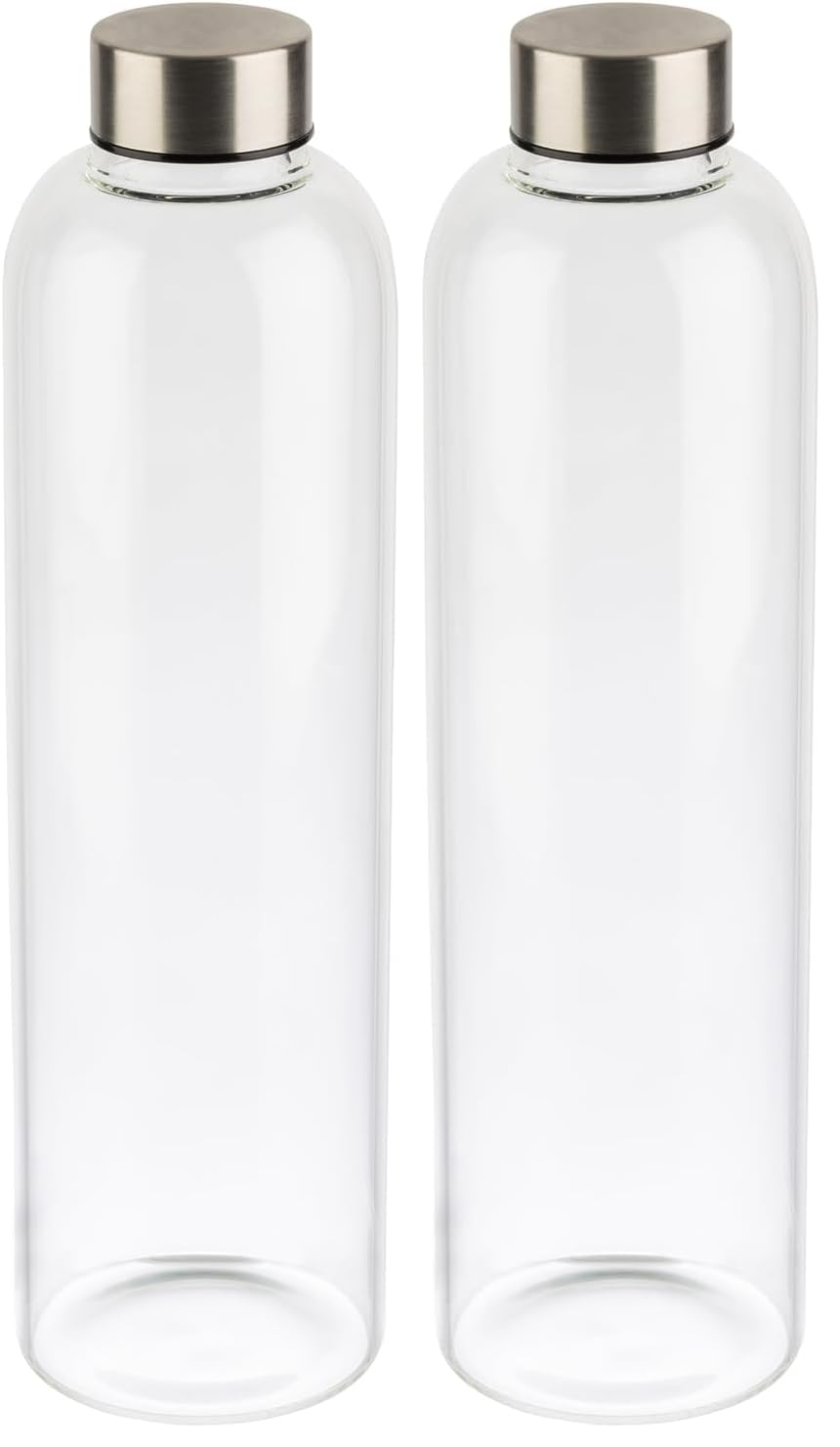 APS 66909 Trinkflasche/Glasflasche, 7,5 x 7,5, Höhe 28,5 cm, Ø 7,5 cm, 1 Liter, transparent (Packung