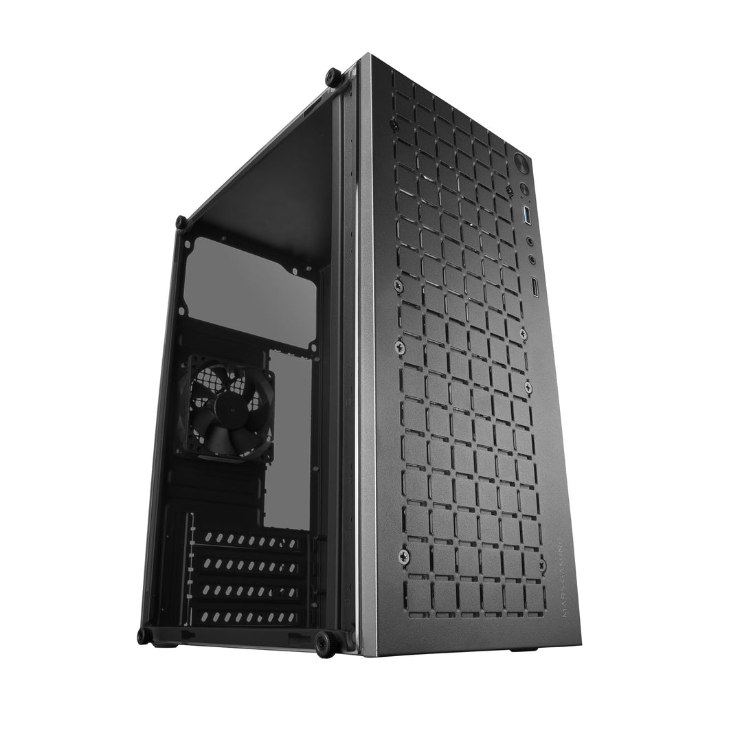 Mars Gaming MC-1000, Kompaktes MicroATX-Gehäuse, Metall-Mesh-Frontdesign, Volles Seitenfenster, 1x U
