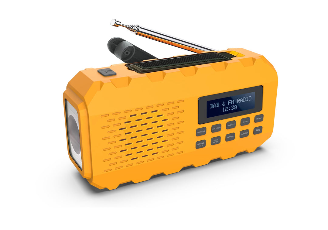 NEWTRO MULTIFUNKTIONS-KURBELRADIO DAB+/DAB/FM - MULTIFUNKTIONALES DIGITALRADIO MIT Taschenlampe, LES