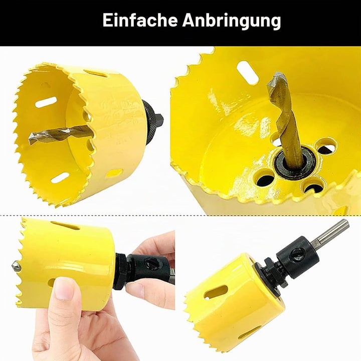 NORTOOLS Lochsäge Set 9-tlg Bi-Metall Lochsäge Bohrer Set,6 Sägeblättern 22m-73mm,1 Einfacher Dorn,1