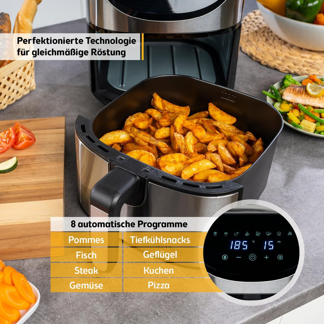TZS First Austria Air Fryer | 5,8 L | 80-200°C | 8 Programme | Digitalsteuerung | Antihaftbeschichtu
