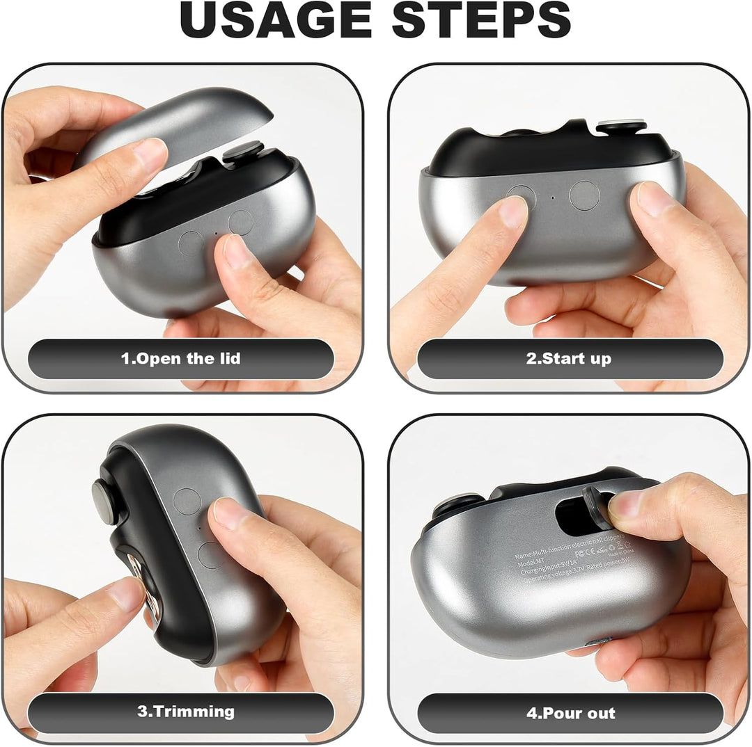 3-in-1 Elektrischer Nagelknipser with LED, Multi-functional Electric Nagelfeile Polieren, Wiederaufl