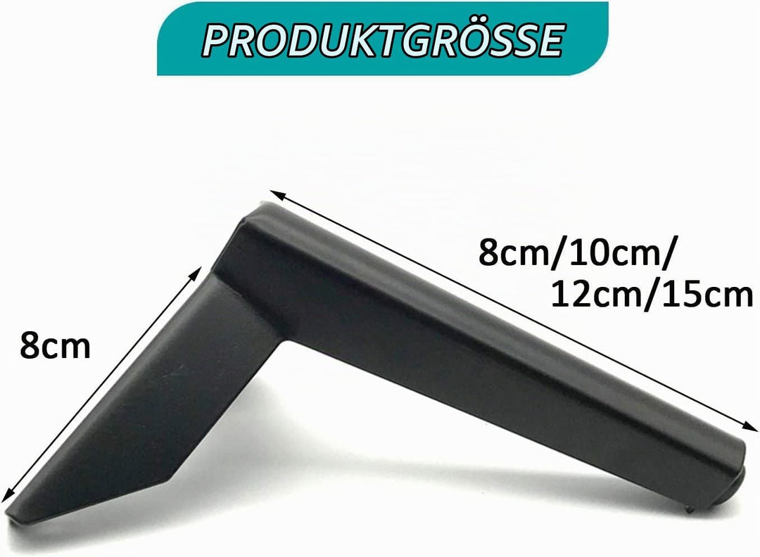 WZCMLJ 4 Stück Schwarz Möbelfüsse, 5" / 12cm Möbelfüsse Metall Schrankfüsse DIY Tischbeine Schrankfü