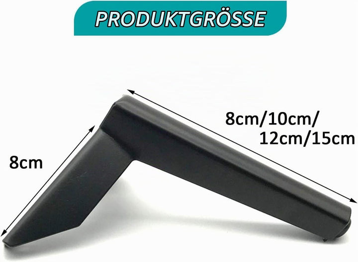 WZCMLJ 4 Stück Schwarz Möbelfüsse, 5" / 12cm Möbelfüsse Metall Schrankfüsse DIY Tischbeine Schrankfü