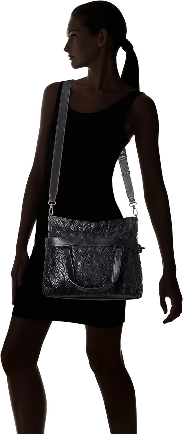 Desigual Damen Bols_azalea Loverty 2.0 Hand Bag, Schwarz, Einheitsgrösse EU