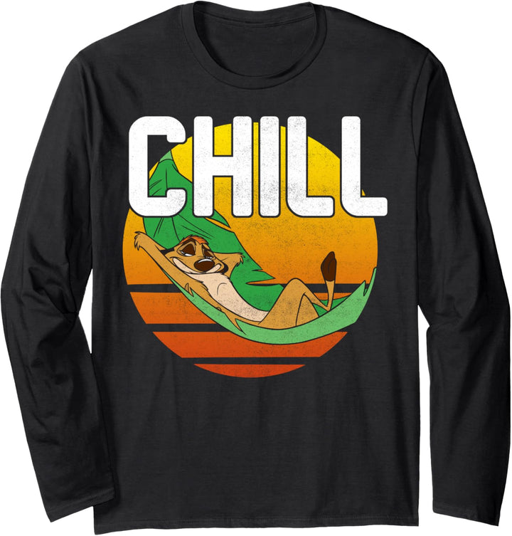 Disney The Lion King Timon Chill Sunset Portrait Langarmshirt