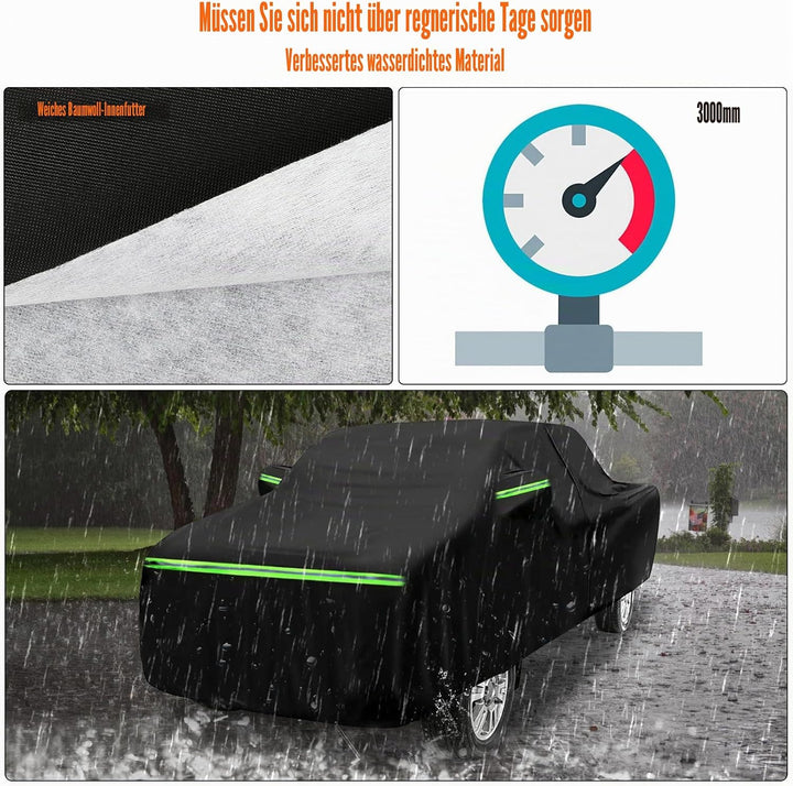 Autoabdeckung Wasserdicht Ersatz für 2004-2025 Toyota Hilux Crew Cab, Vollgarage Autoplane Staubdich