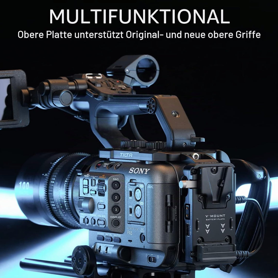 Tilta FX6 Cage, Kamerakäfig kompatibel mit Sony FX6 V-Mount Advanced Kit Filmmaking Cage mit Quick R