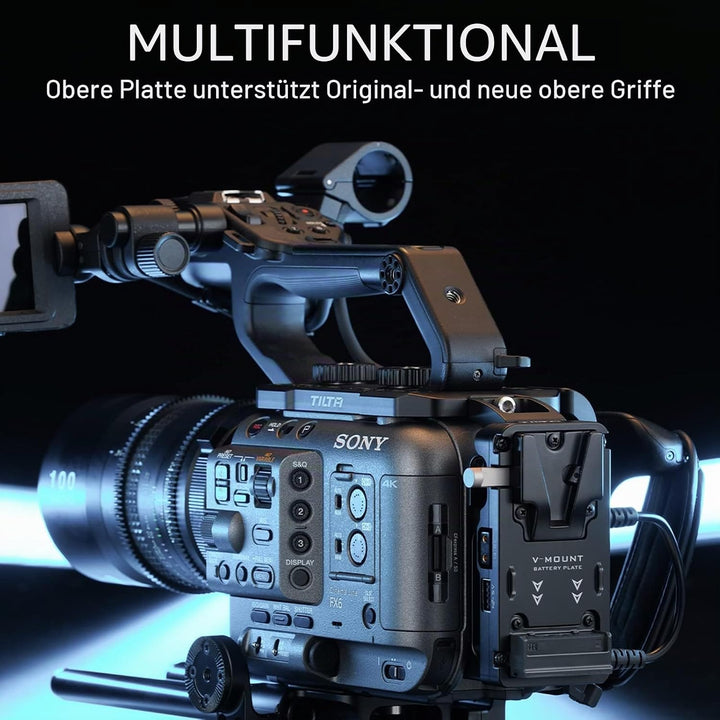 Tilta FX6 Cage, Kamerakäfig kompatibel mit Sony FX6 V-Mount Advanced Kit Filmmaking Cage mit Quick R