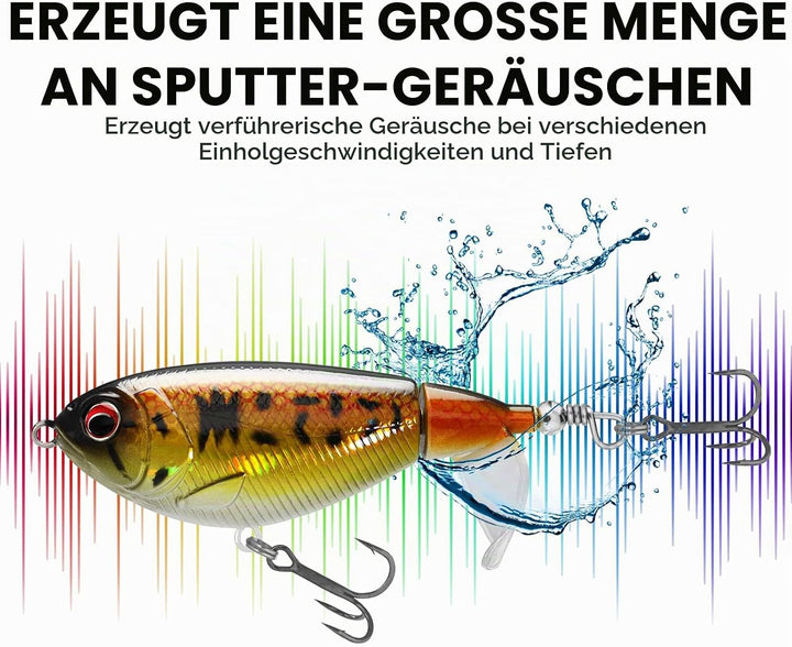 TRUSCEND Top Water Angelköder, Whopper Angelköder für Süsswasser oder Salzwasser, schwimmende Köder